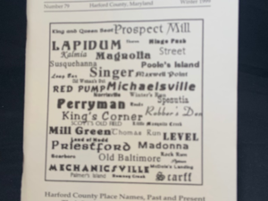 Issue #79 - Harford County Place Names, Past and Present, Their Location, Origin and Meaning: Part 2. K-Z