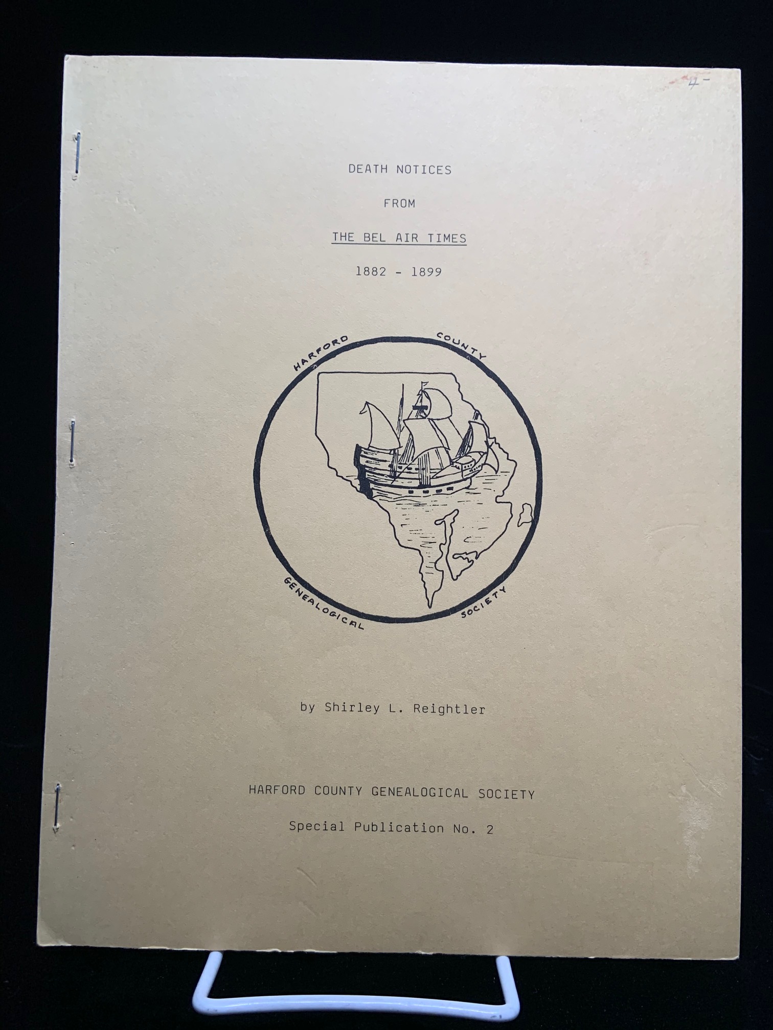 Death Notices from The Bel Air Times, 1882 - 1899